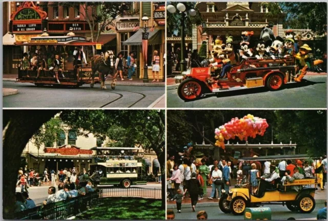 c1980s 4"x6" DISNEYLAND Anaheim Postcard "MAIN STREET USA" Multi-View Unused