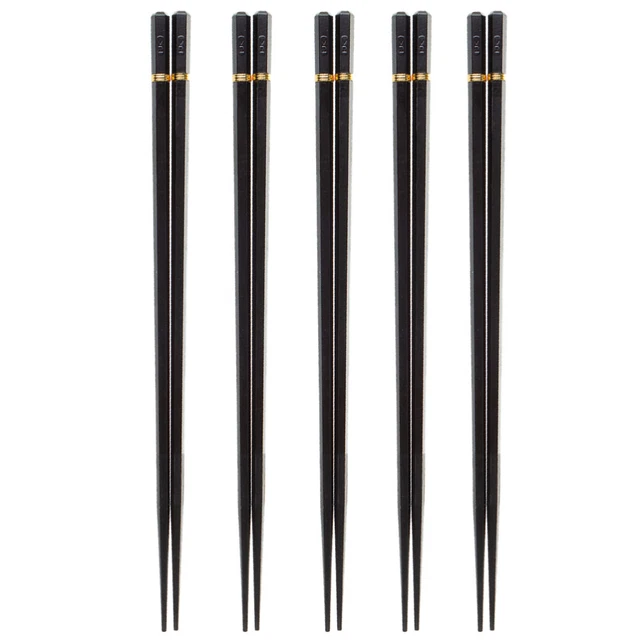 5 pares de palillos para servir comida de lujo aleación puntiaguda viaje