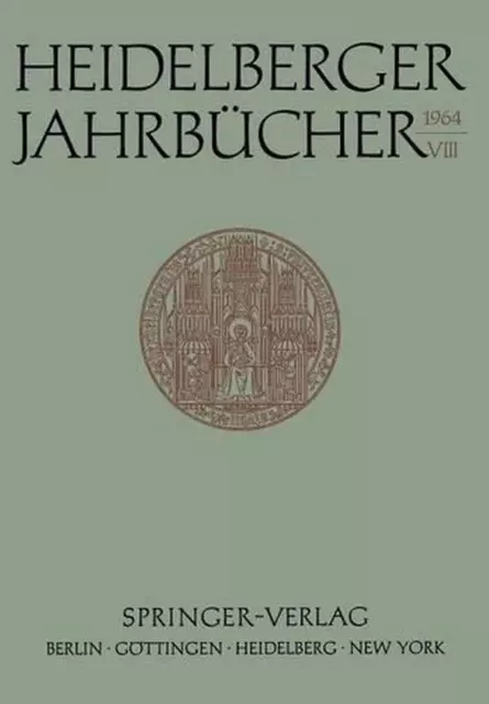 Heidelberger Jahrbcher by Fritz Ernst (German) Paperback Book