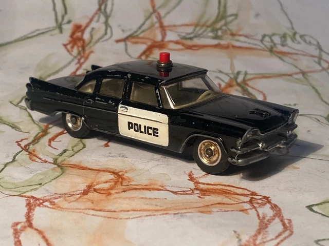 Dinky Toys 258 - Dodge Royal Sedan Police 1961, Noire, Fabrication Anglaise