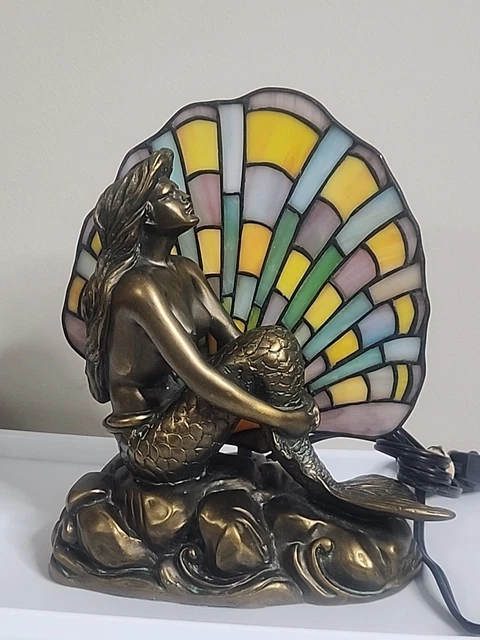 CROSA STAINED GLASS Mermaid Lamp 2005 Only One On Rare Find