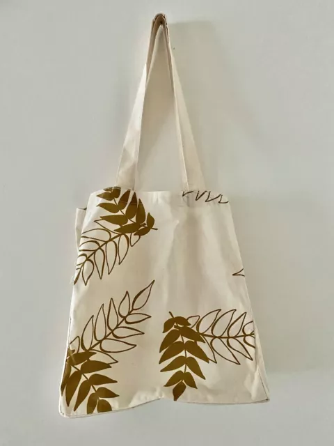 NEW Organic Olive Color Leaves Cotton Reusable Shopping Tote Bags Long