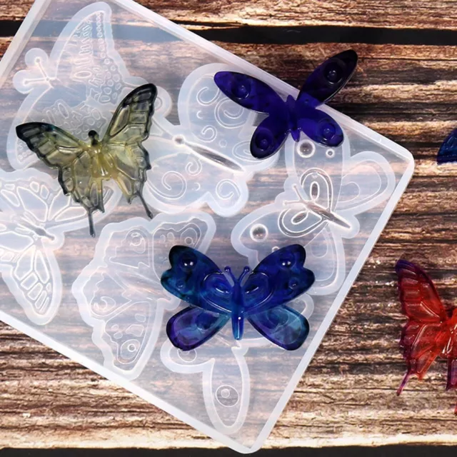 6 in 1 Butterfly Silicone Mould Epoxy Casting Pendant Mold DIY Resin Earrings