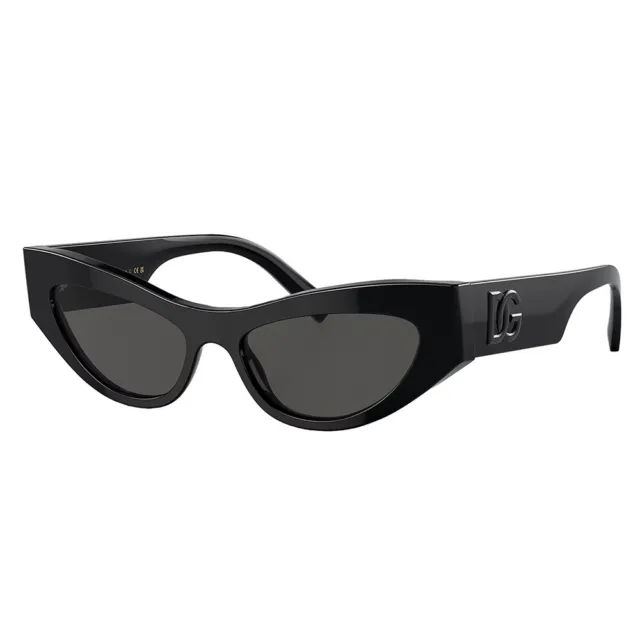 Dolce & Gabbana DG 4450 501/87 Black Plastic Cat-Eye Sunglasses Grey Lens