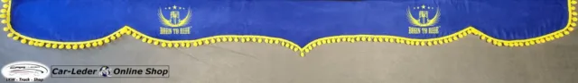 LKW Frontscheibenborde Vorhang Blau Gelb passend für MAN TGX ab 2020