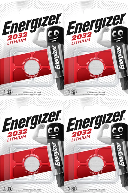 NEW ENERGIZER® CR2032 DL2032 3V Lithium Coin Cell Battery 2032 - 4 pack Long exp