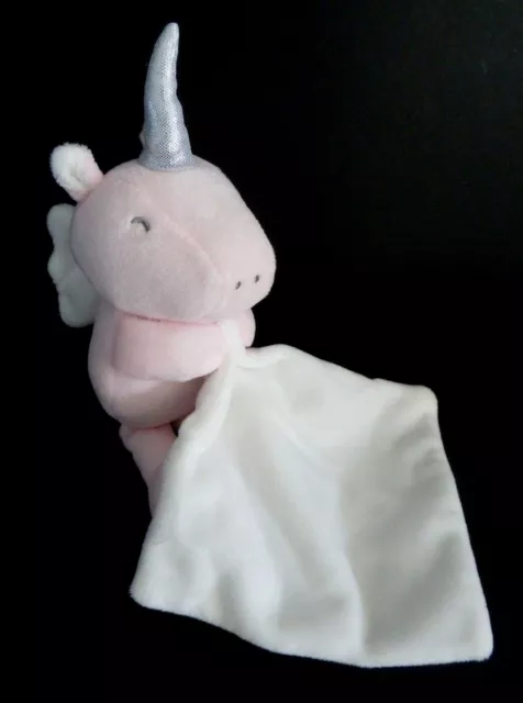 V. DOUDOU LICORNE MES PETITS CAILLOUX ROSE MOUCHOIR BLANC 20/25cm - ETAT NEUF *