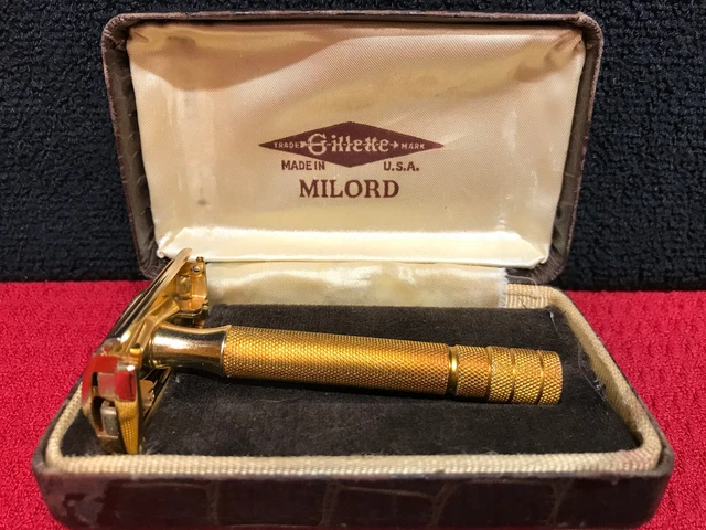 Very Clean Gillette Milord Safety Razor with Case - Great Sheen - EX++ COND