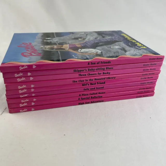 Lot Of 9 Vintage 1990s Groiler Barbie And Friends Book Club Books Hardcover