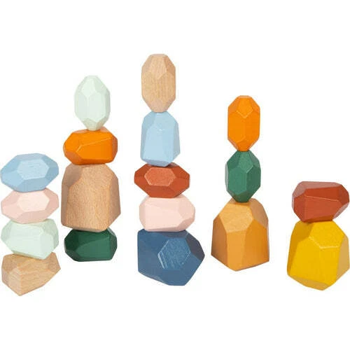 Balanciersteine Pastell Steine Klötze Kinderspielzeug Montessori Holzspielzeug 1