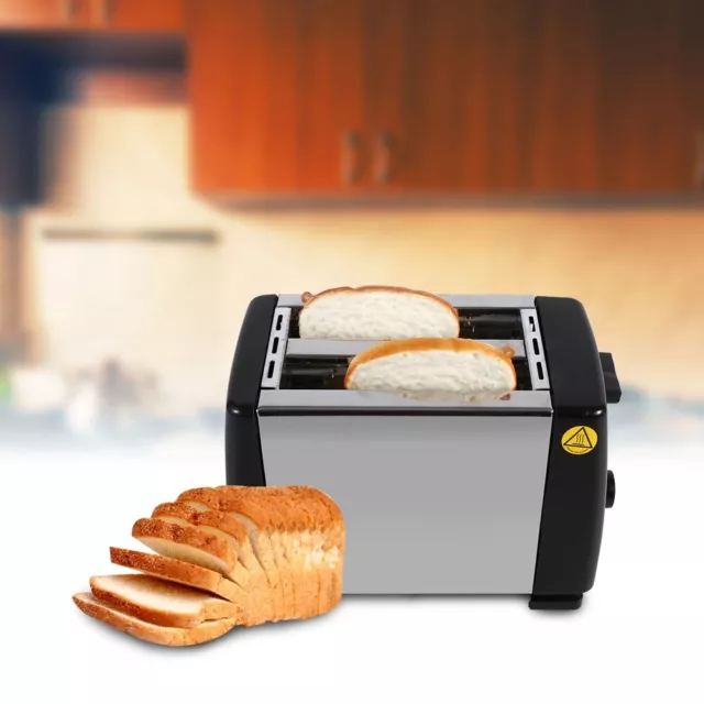 2‑Slice Toaster Stainless Steel Machine 750W Electric For Breakfast Household AU