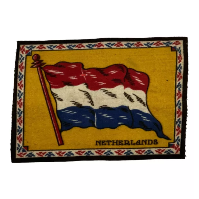 Antique Netherland Dutch Flag Tobacco Felt 8”x5.5”