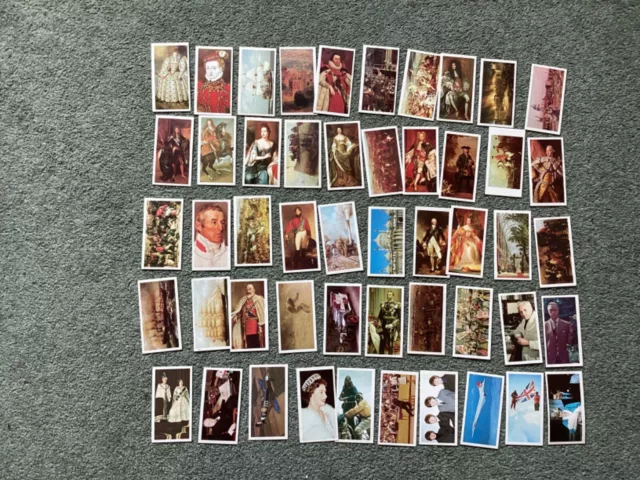Brooke Bond Queen Elizabeth 1 - Queen Elizabeth 11 - Set Of 50 Vintage Tea Cards