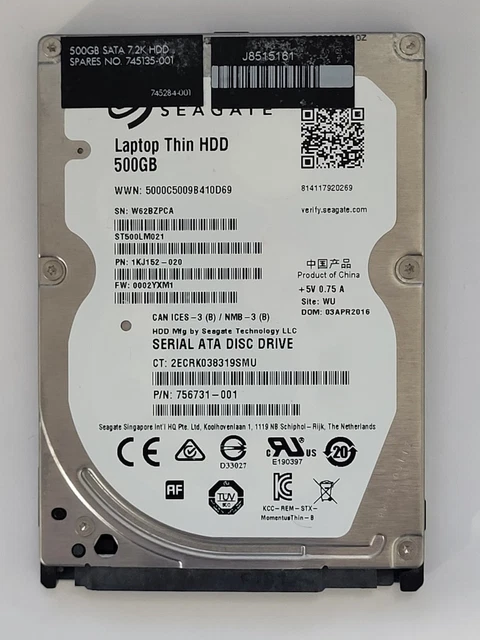Disque Dur Interne Seagate 1To 3.5″ – ST1000DM003 – Occasion (S1D, 1CH162-021, HP34)