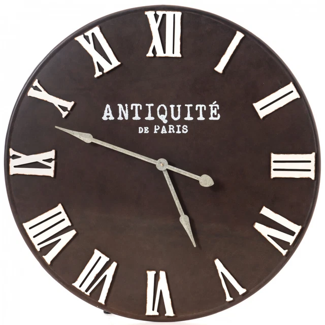Horloge paco noire bois  92x6 cm