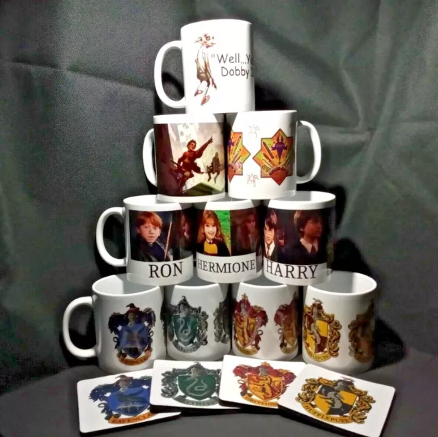 Harry Potter mugs, Coasters, Various designs,11oz ceramic mug,Coaster sets of 4