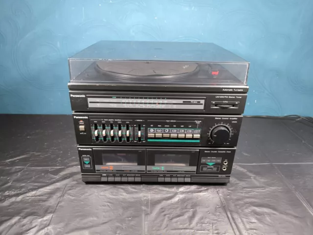 Panasonic SG-D15L Turntable Amplifier Radio Cassette Recorder HiFi Stack Black