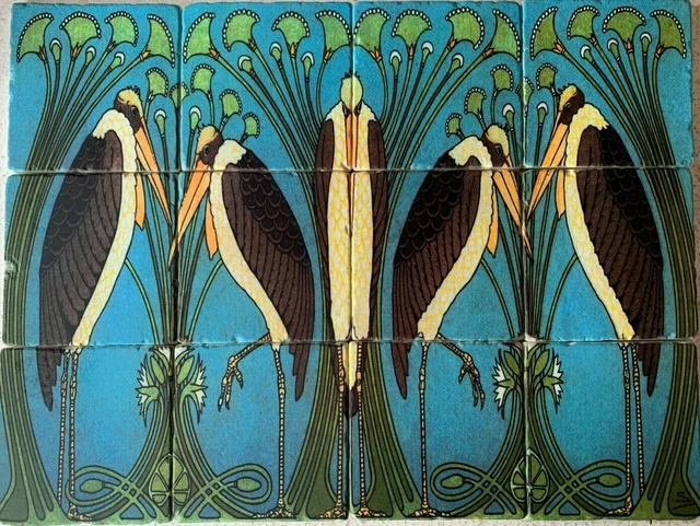Art Nouveau Marabou Stone Marble Tile Mural Backsplash 12x16 William Morris