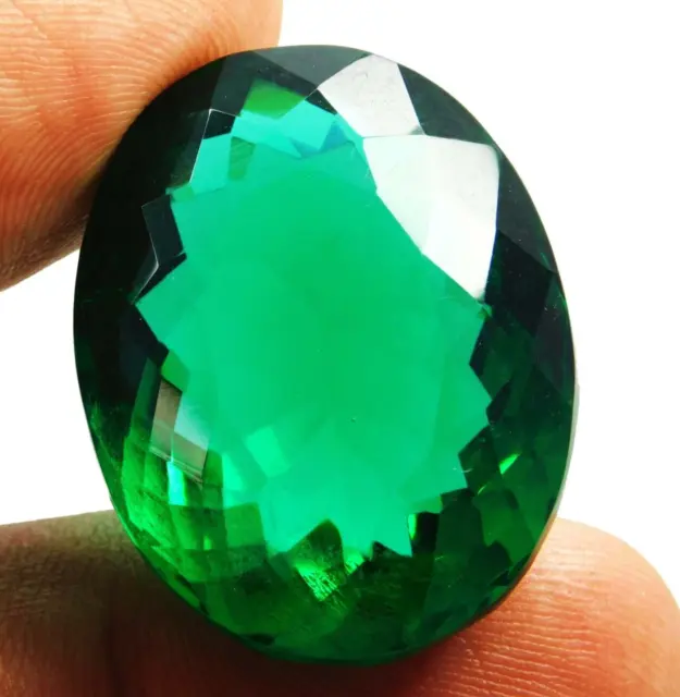 Certified 77 Cts+ Natural Translucent Oval Cut Green Emerald Loose Gemstone