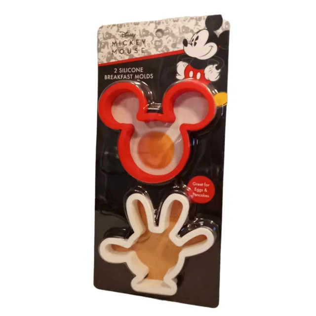 NEW Disney Mickey Mouse 2pc Silicone Breakfast Mold Rings for Eggs and Pancakes