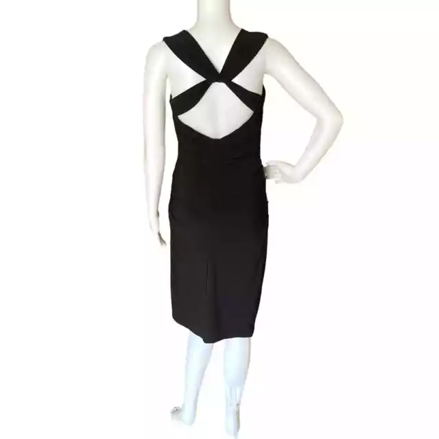 Laundry by Shelli Segal Black Ruched Jersey Bodycon Dress Size 6 2