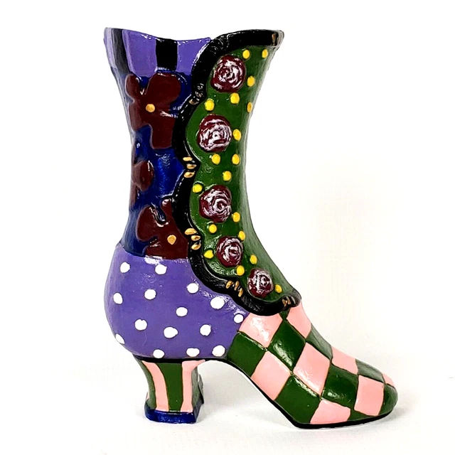 Vintage Bella Casa by Ganz Cast Iron Doorstop Victorian Ladies Painted Boot Shoe