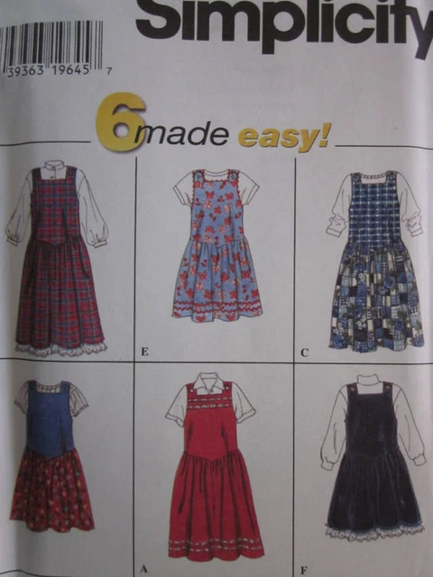7412 Vintage Uncut Simplicity Cartamodello Ragazze 6 Stile Jumper Casual Oop