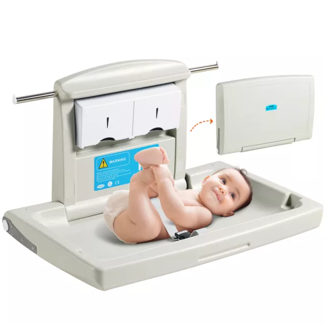 VEVOR Wall-Mounted Baby Changing Station Horizontal Foldable Diaper Change Table