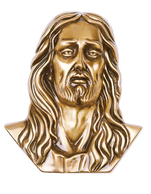 Targa con bassorilievo in bronzo per lapide - Cristo