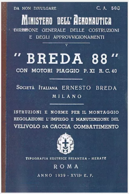 BREDA 88 LINCE 1939 CA508 AIRCRAFT AVIAZIONE REGIA AERONAUTICA Manual DVD