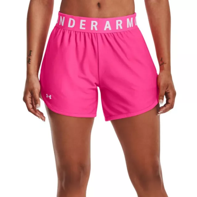 Under Armour Running Shorts Ladies Play Up 5 Inch Pink  Gym Loose Lightweight XS