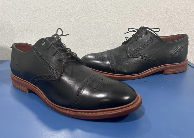Allen Edmonds 14 B Bainbridge Navy Cap Toe Derby Lace Up Leather Shoes Broguing ALLEN EDMONDS “BAINBRIDGE” Cap-Toe Derby Navy Blue Leather  main image 3