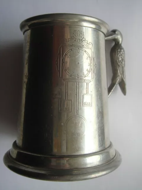 Bird Handled Tankard Mug Fine British Pewter made in Sheffield Britain