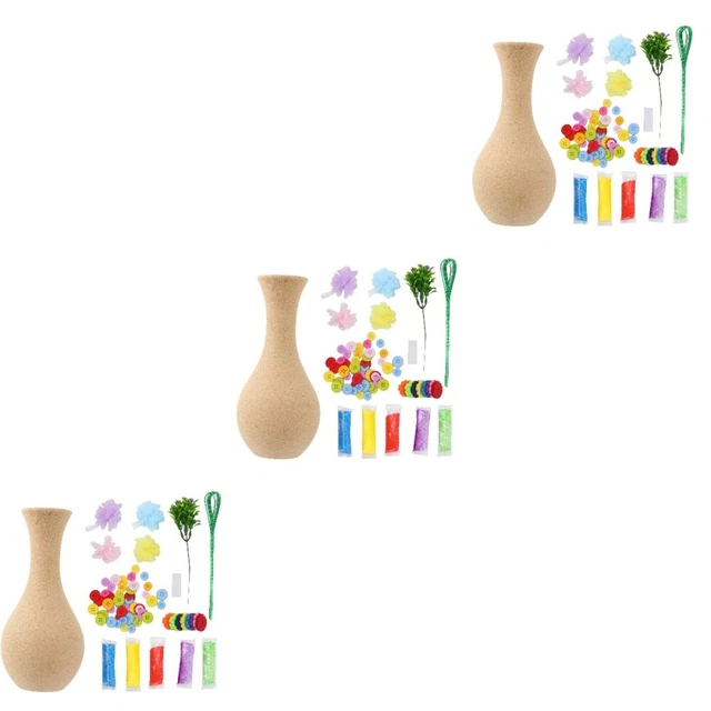 Kit de 6 juegos de jarrones de clídros hágalo usted mismo hecho a mano kit de artesanía arte juguete artesanías favores de fiesta
