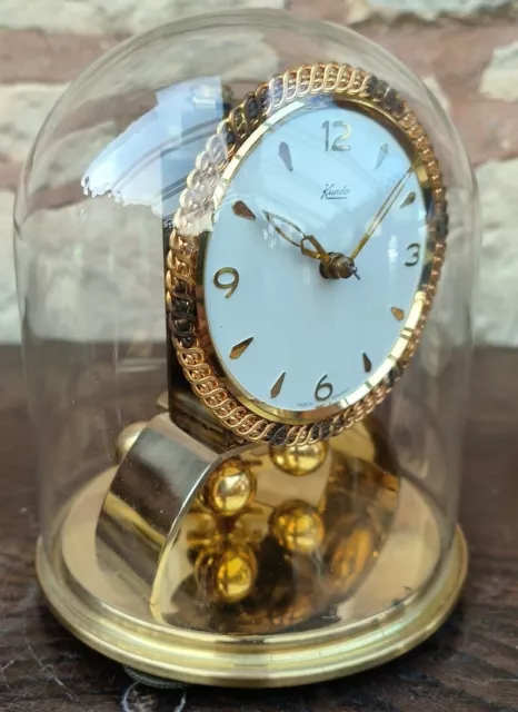 Sweet dumpy size Vintage Kundo Torsion Clock German Anniversary Mantel Clock 2