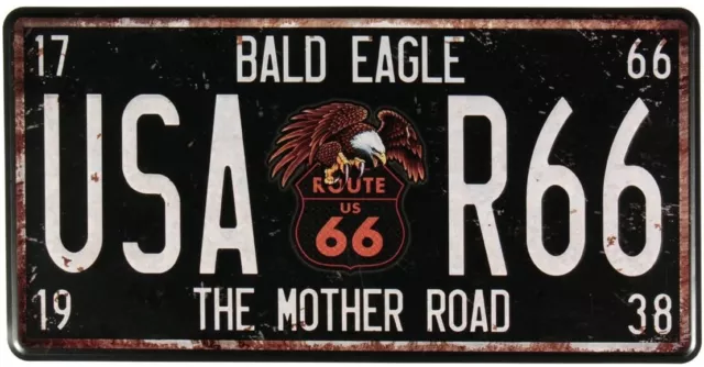 Vintage Retro ROUTE 66 USA US American Highway Pub Shed Garage METAL PLAQUE SIGN