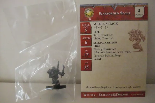 Dungeons & Dragons Miniatures WARFORGED SCOUT + CARD - War Drums (Cod. D&D 21) D