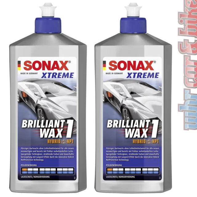2x Sonax XTREME BrilliantWax 1 Hybrid NPT 500ml Hartwachs Tiefenglanz spiegelnd