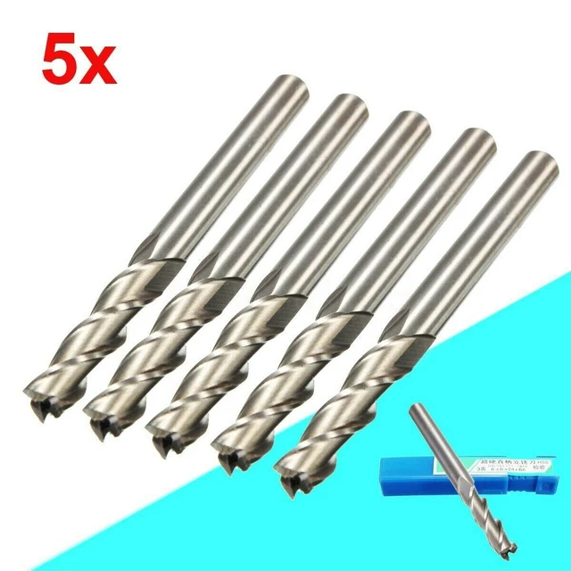 Cnc-Bohrer pour Fraise à Queue Fraiseuse HSS Long 5 Pièce Aluminium Dernière
