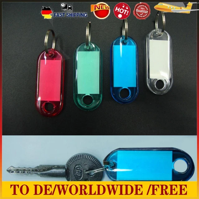100pcs Key Number Tags Waterproof Crystal Key Holder for Classification Name Tag