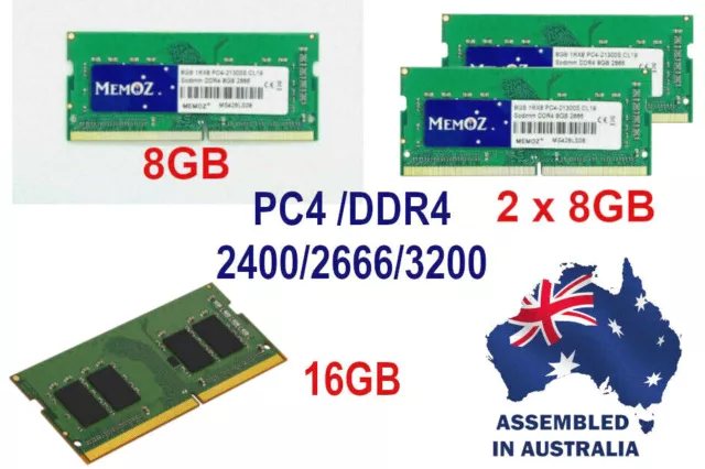 8GB 16GB 32GB DDR4 RAM SoDimm Notebook Memory 2400 2666 3200 Mhz Memoz 5 YrsWnty