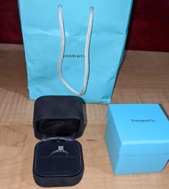 Tiffany & CO Ladies Diamond Engagement Ring Princess .51 CT half carat