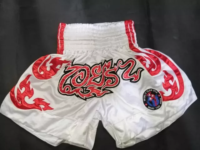 Muay thai shorts World team USA Muay thai - MMA shorts white , red