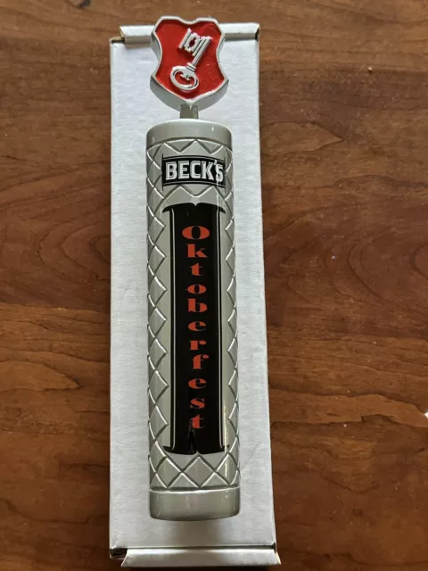 Becks Beer Vintage Oktoberfest Key Tap Handle Knob Ale Keg Marker 10"