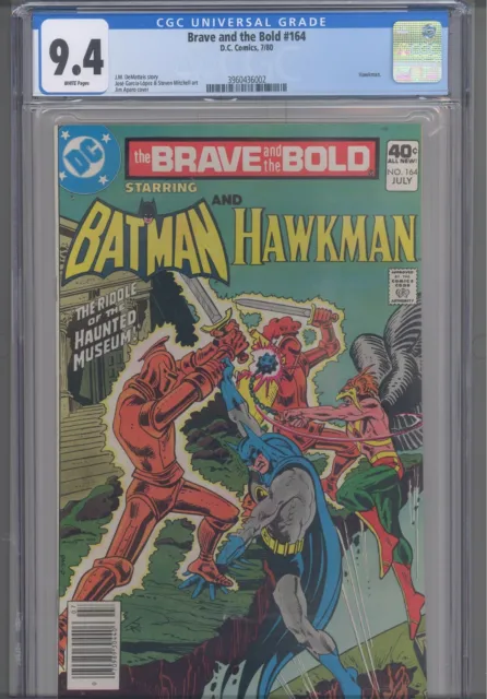 Brave and the Bold #164 CGC 9.4 1980 DC Comics Hawkman App, Jim Aparo Cover