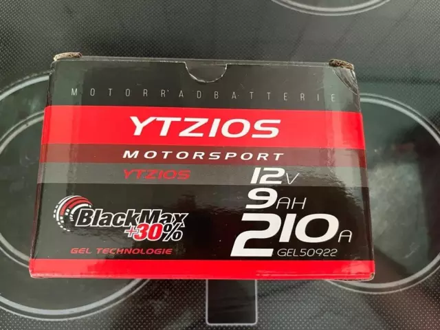 BlackMax YTZ10-S Motorradbatterie GEL 12V 9Ah 50922 GTZ10-S YTZ10S-BS GEL12-10B4