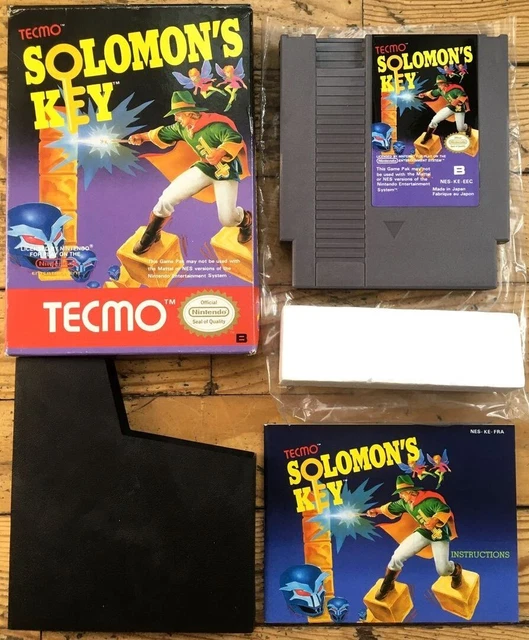 Solomon's Key Complet Boîte Notice Nintendo Nes Pal B Eec Cib Ovp Jeu Game Spiel