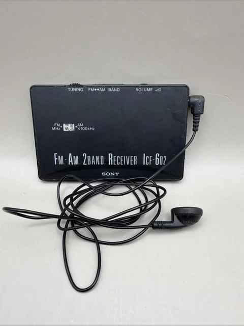 SONY ICF-604 FM/AM 2 Band Receiver Card Size Slim Portable Radio