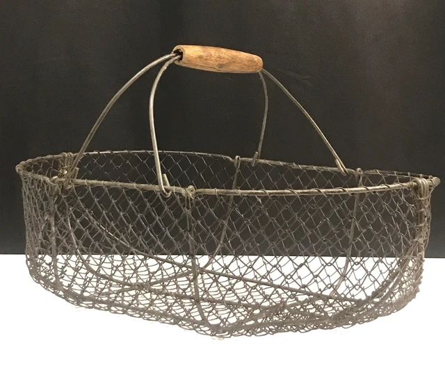 Panier à Poissons Vintage En Métal Pliable - Style Créole, Taille Moyenne, Occasion