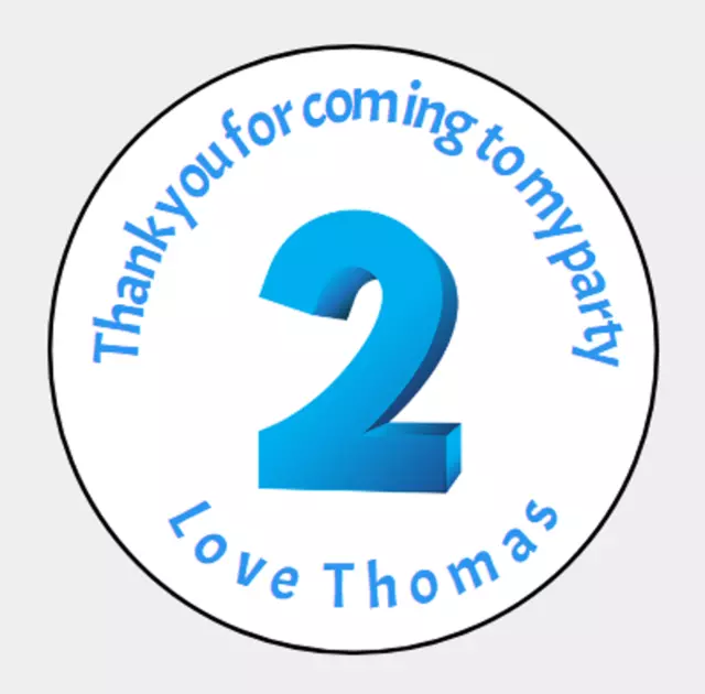 Printed Thank you for coming to my party bag cone Thank you Sticker Labels